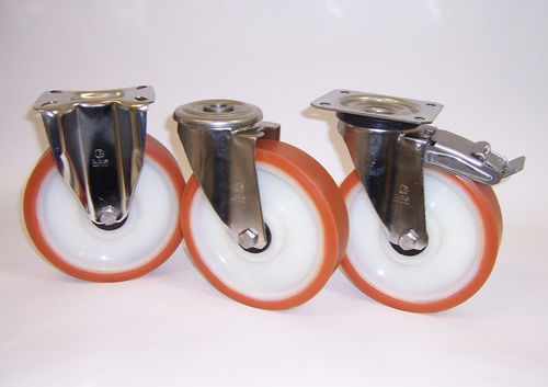 Roue à bandage - ADINYL + INOX20 series - LAG SPA - en polyamide / lisse / à billes