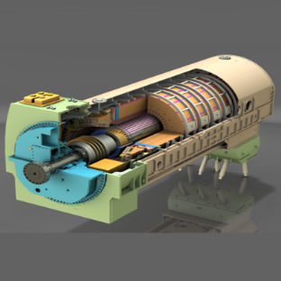 Groupe électrogène à turbine - QFSN-350-2 - Shanghai Electric Group Co., Ltd. - triphasé / en container / injection directe