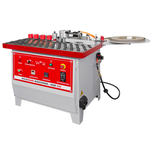 Plaqueuse de chant semi-automatique - KAM535 - Holzmann Maschinen GmbH - pour le bois / avec applicateur de colle
