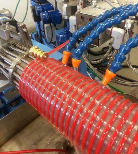 Ligne d'extrusion de tubes - Teknomast Srl - pour thermoplastiques / de tuyau spirales