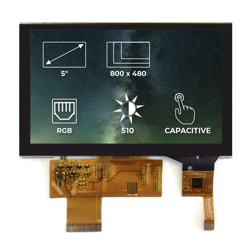 Module d'affichage TFT - RVT50AQTNWC00 - Riverdi - à écran tactile capacitif / 800 x 480 / industriel