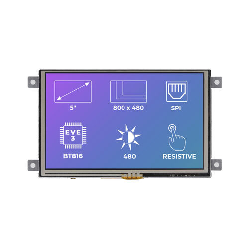 Module d'affichage TFT - RiTFT-50-RES-FR - Riverdi - à écran tactile résistif / 800 x 480 / industriel