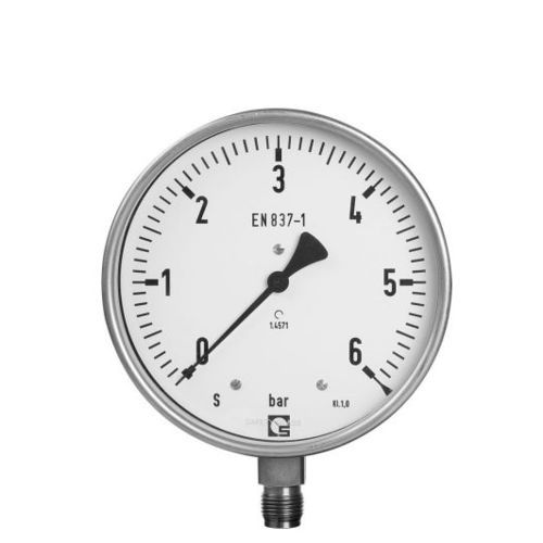 Manomètre à cadran - R 160 - Schmierer GmbH - fileté / en acier inoxydable / à tube de Bourdon