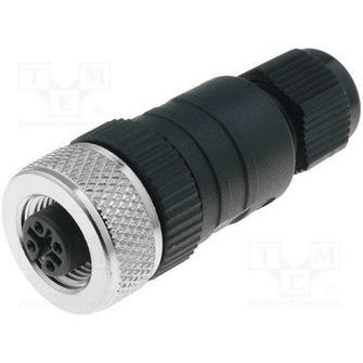 Connecteur de données - CON-M12X4-STRX - PT Limited - droit / femelle / à vis