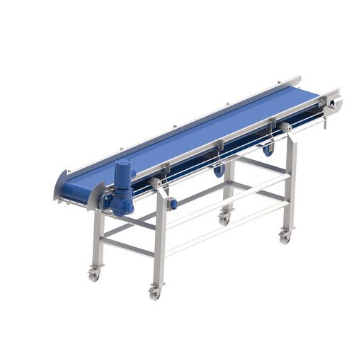 Bande de convoyeur en PU - FB 04-30 - EIMA Engineering GmbH - surface à picots / pour l'industrie agroalimentaire / bleue