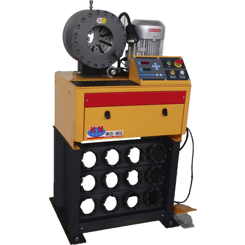 Sertisseuse de tuyau flexible - KM-32W - Handanshi Kangmai Hydraulic Equipment Co. Ltd. - de raccord coudé / totalement automatique / hydraulique