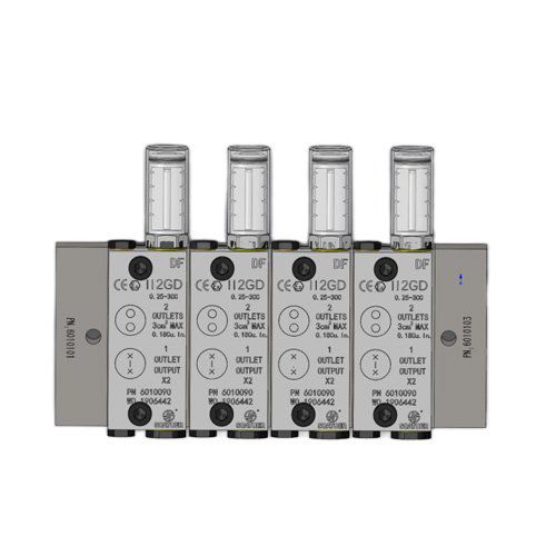 Distributeur de lubrifiant - DF3 - SOATO FLUID SYSTEM - deux lignes / flexible / modulaire