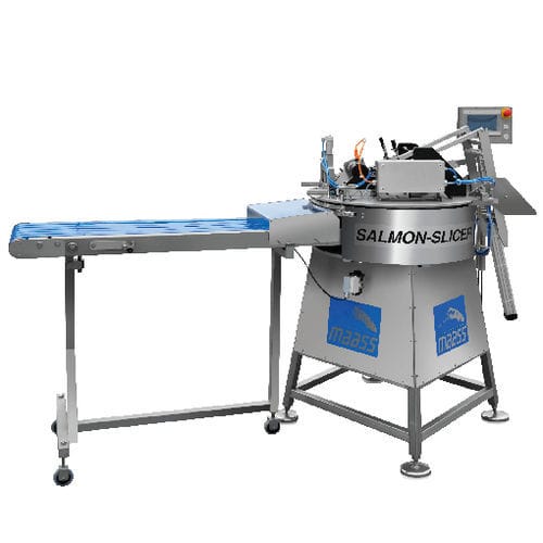 Trancheuse de saumon - CM 676 - Rudolf Maass + Partner - pour filet de poulet / totalement automatique / sur pied