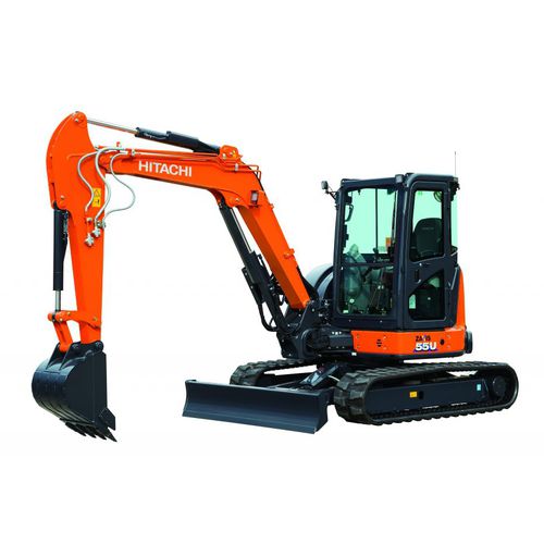 Mini pelle - ZX55U-6 - Hitachi Construction Machinery Europe - sur chenilles / pour chantier de construction / à rayon arrière court