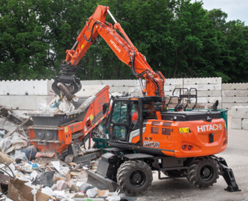 Pelleteuse intermédiaire - ZX180W-7 - Hitachi Construction Machinery Europe - à roues / diesel / pour chantier de construction
