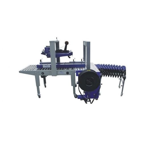 Fermeuse de cartons à double rabats - SM 601 D + CS MH 1AW - OMSTRAP - ruban adhésif / automatique