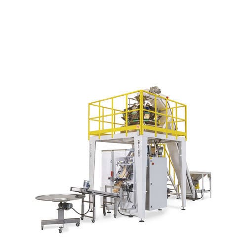 Ensacheuse avec peseuse associative - D series - DOLZAN IMPIANTI - inclinée / flow-pack / automatique