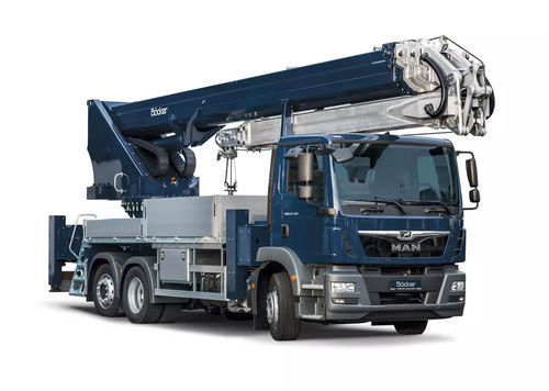 Grue montée sur camion - AK 52 - Böcker Maschinenwerke GmbH - télescopique / pour chantier / pour applications lourdes