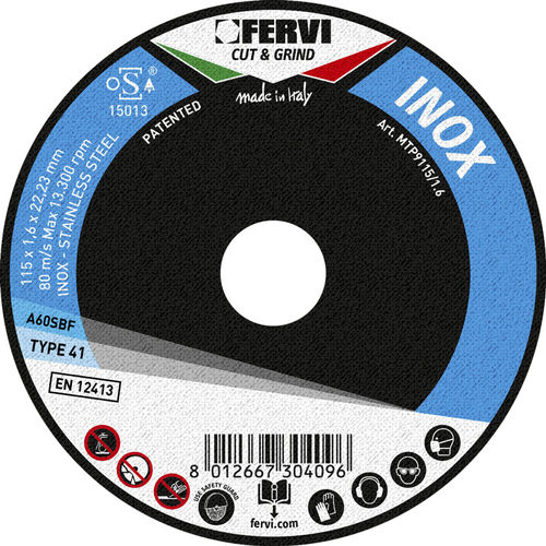 Disque à tronçonner pour acier - MTP9115/1.0 - FERVI - en acier