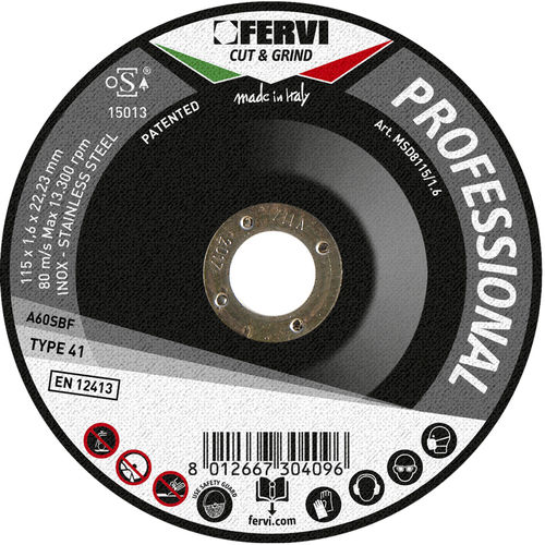 Disque à tronçonner pour acier - MSD8115/6.5 - FERVI - en acier / pour meuleuse manuelle