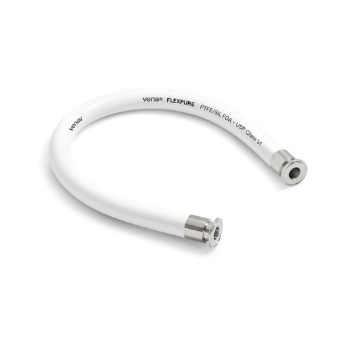 Tuyau flexible pour poudre - Vena&reg; Flexpure - Venair - en caoutchouc silicone / en acier inoxydable / en PTFE