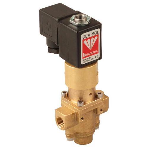 Électrovanne à commande assistée - GEM-SE - BACCARA AUTOMATION - 3 voies / pour eau / air