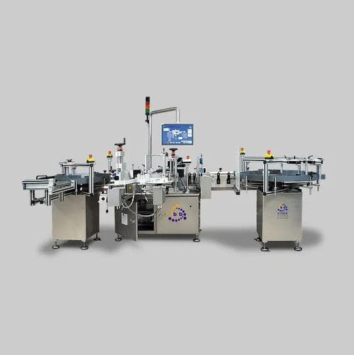 Système d'étiquetage entièrement automatique - VRM-DS - b+b Automations- und Steuerungstechnik GmbH - pour bouteilles / de canettes / wrap-around