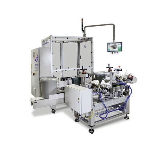Machine d'étiquetage entièrement automatique - VEE series - b+b Automations- und Steuerungstechnik GmbH - de seaux / de canettes / pour applications sur le côté