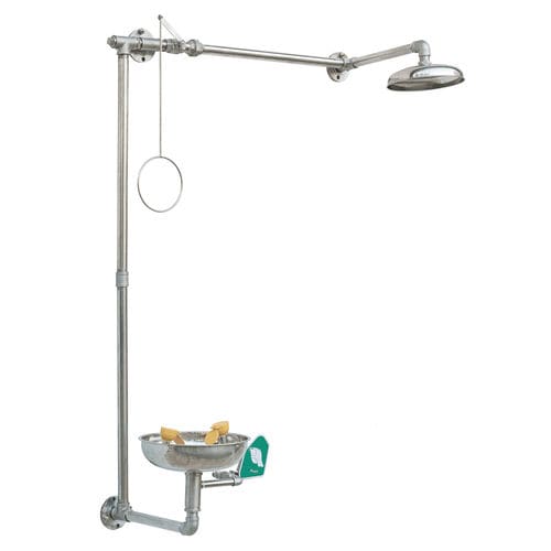 Douche de sécurité murale - SS-H150 - Fortune Protection Safety Ltd. - avec douche oculaire / d'intérieur / d'extérieur