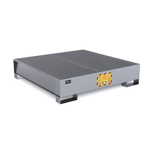 Palette de rétention pour fûts - VA400RZ - Ricomi srl - 4 fûts / en acier galvanisé / avec grille galvanisée