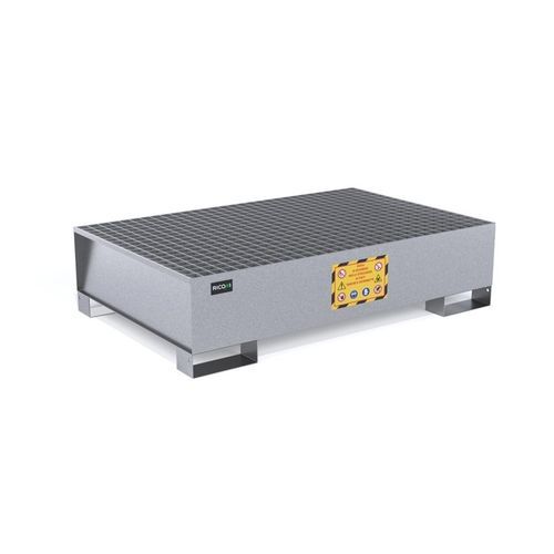 Palette de rétention 2 fûts - VA200RZ - Ricomi srl - en acier galvanisé / avec grille galvanisée