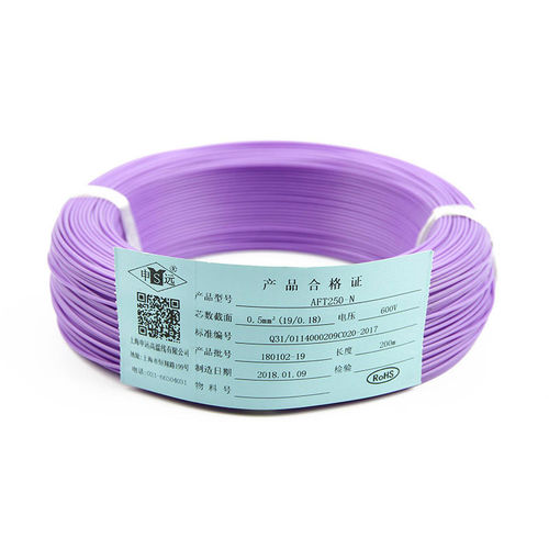Fil électrique isolé - AFR250 / AFT250 series - Shanghai Shenyuan High Temperature wire Co., Ltd - en cuivre / en PTFE / souple