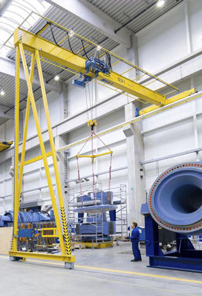 Semi-portique monopoutre - Alexandria Crane Systems - sur rail / électrique