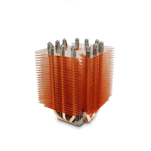 Dissipateur thermique en cuivre - A1388 - Awind heat sink - pour équipements de télécommunication / avec caloduc