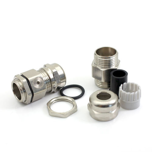 Presse-étoupe étanche - JX-M-BR series - YUEQING JIXIANG CONNECTOR CO., LTD - en laiton nickelé / fileté / droit