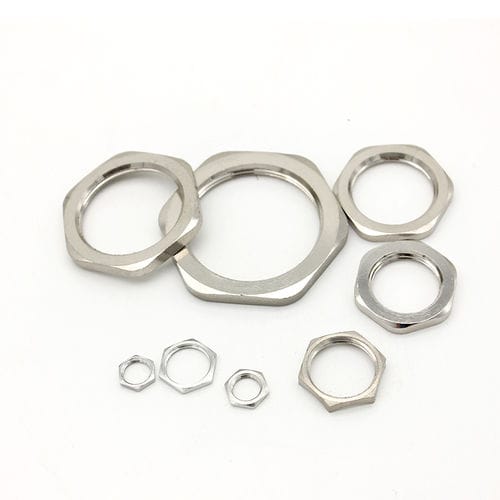 Contre-écrou en laiton nickelé - JX-M-ML series - YUEQING JIXIANG CONNECTOR CO., LTD - hexagonal / fileté / pour raccord