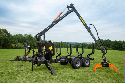 Grue montée sur remorque - BMF 650 - BMF - à flèche / forestière / de levage