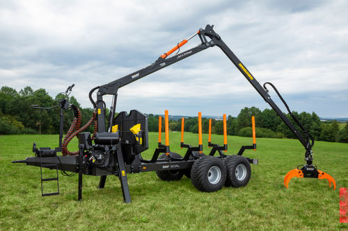 Grue montée sur remorque - BMF 720 - BMF - à flèche / forestière / de levage