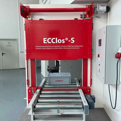 Porte coulissante verticale - ECClos®-S - STOBICH FRANCE - en métal / de bande transporteuse / coupe-feu