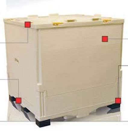 Conteneur IBC en PP - Caliber® series - Buckhorn - pour produits pharmaceutiques / de stockage / pliable