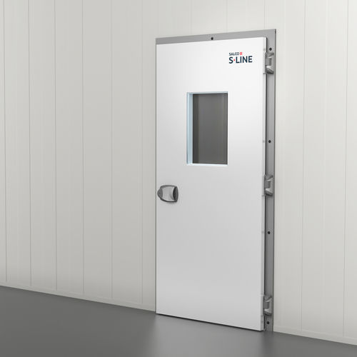 Porte avec charnière - BD-1804 - Salco Industrial Doors - piétonne / en acier inoxydable / en aluminium