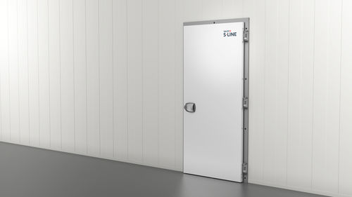Porte avec charnière - KD-1810 - Salco Industrial Doors - en aluminium / pour l'intérieur / pour chambre froide
