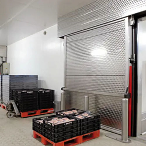 Porte pour congélateur - KH-0914R2 - Salco Industrial Doors - coulissante / en acier inoxydable / en caoutchouc