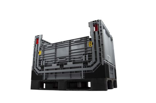 Caisse-palette en plastique - SF 800 PES PB - Gamma Wopla - à ridelles rabattables