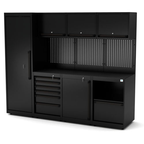 Établi en métal - WB-C241P - RO & Co. S.p.A. Keen Space - pour atelier / à 6 tiroirs / avec panneau porte-outils