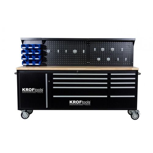 Établi en bois - 8630 - KROFtools Professional Tools - à tiroir / mobile
