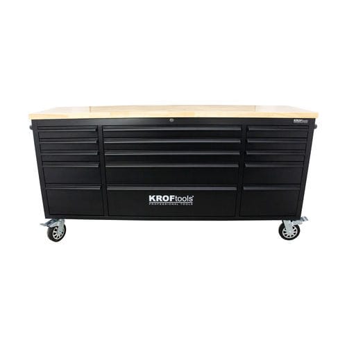 Établi mobile - 8672 - KROFtools Professional Tools - en bois / multi-tiroirs