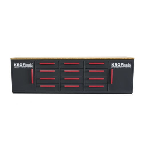 Établi en acier - 8670 - KROFtools Professional Tools - pour atelier / à tiroir / à porte