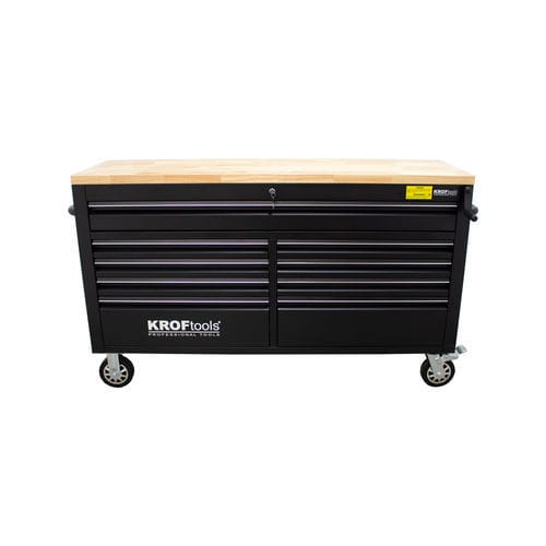 Établi en bois - 8661 - KROFtools Professional Tools - pour garage / pour atelier / multi-tiroirs