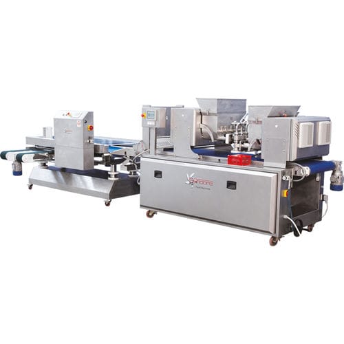 Ligne de production de biscuits extrudés avec extrudeuse - MULTILINE 600 - Sandore Srl - avec four à tunnel / multitête