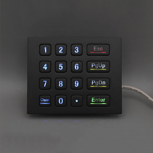 Clavier numérique en titane noir - MKA-16-NLBF-MX - MATE TECHNOLOGY SHENZHEN LIMITED - 16 touches / encastrable / IP65