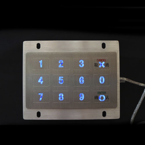 Clavier numérique infrarouge - MKA-34-NL-V2 - MATE TECHNOLOGY SHENZHEN LIMITED - 12 touches / encastrable / en inox brossé