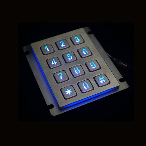Clavier numérique 12 touches - MKA-12NL - MATE TECHNOLOGY SHENZHEN LIMITED - encastrable / en inox / RS-232