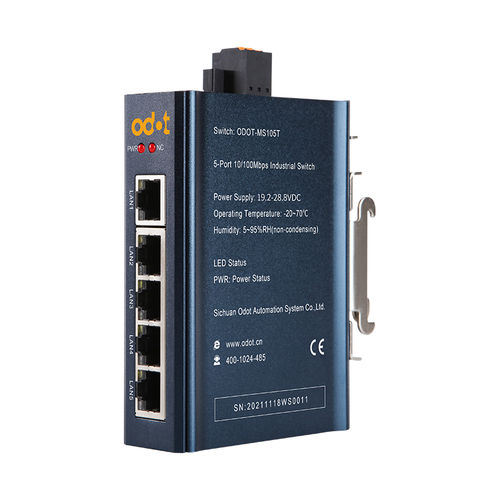 Commutateur convertisseur non administrable - ODOT-MS105T - ODOT Automation - Ethernet / sur rail DIN / industriel