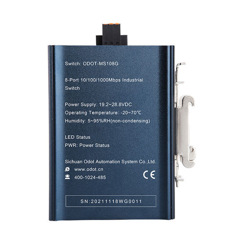 Commutateur Ethernet non administrable - ODOT-MS108G - ODOT Automation - 8 ports / sur rail DIN / RJ45